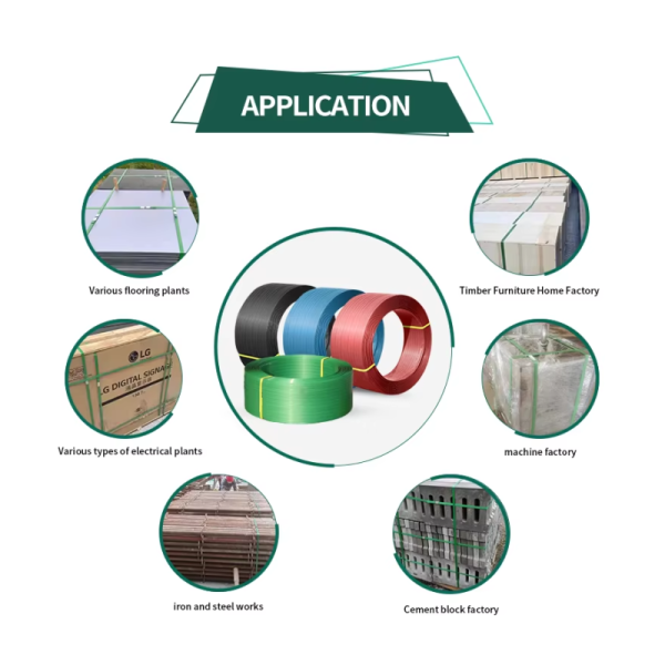 Transparent Green Polyester Pet Plastic Strapping Roll For Pallets Packaging With 9-32mm