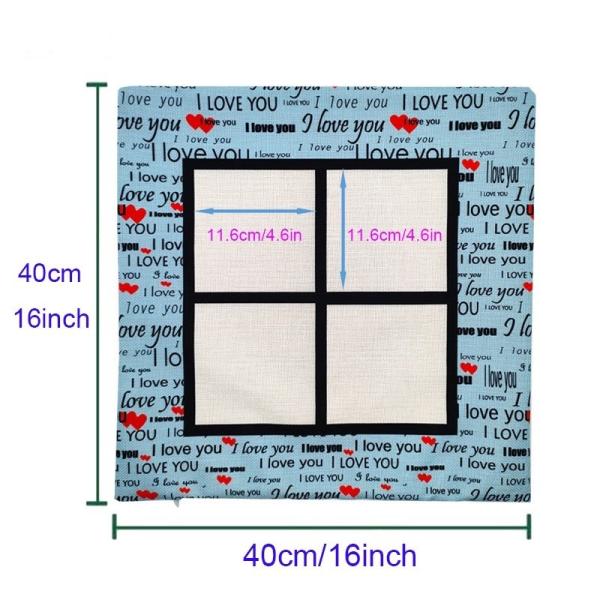 Custom Lovers Linen Sublimation Pillow Cover 4 Panel Sublimation Pillow Case