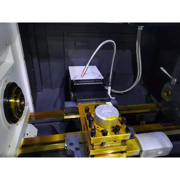 CNC 87mm Through Hole Horizontal Lathe Machine 5.5kw Integral Casting
