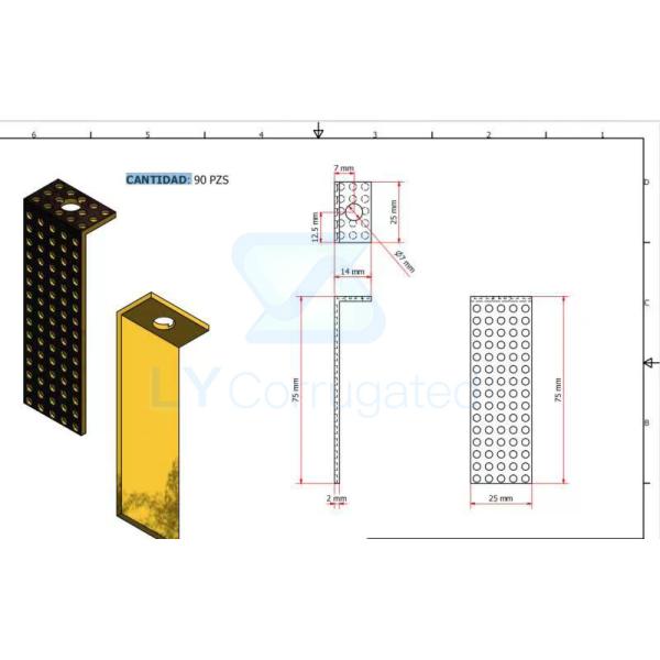 Gold Flexo Printing Machine Parts 106*40*2 Positioning Copper
