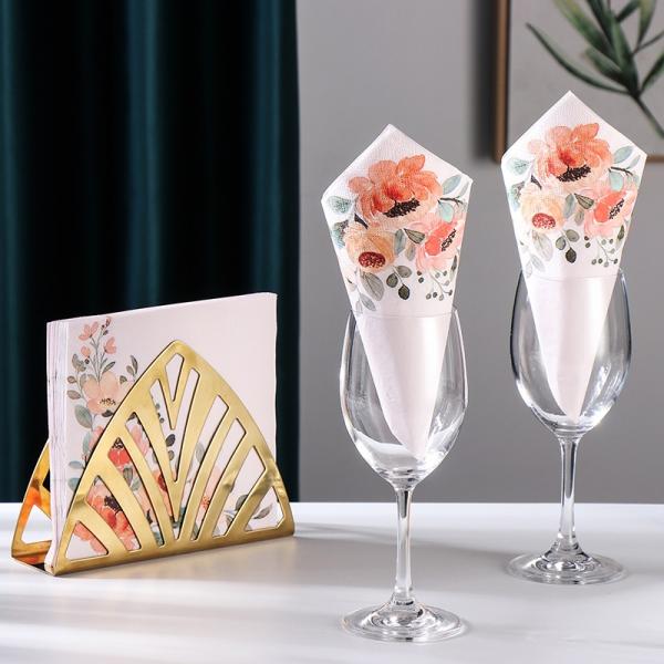 Odorless Durable Christmas Cocktail Napkins , Disposable Patterned Paper Serviettes