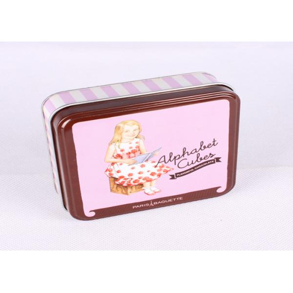 Empty Square Chocolate Packaging Tin Boxes Case With Artwork CMYK / PMS Printing