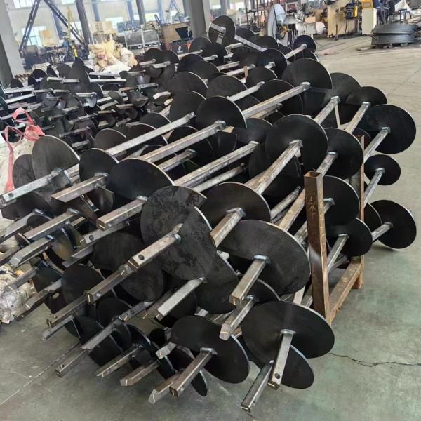 Prefabricated Galvanized Round Or Square,Tubular Or Bar Steel Shafts With Round Helix Plates