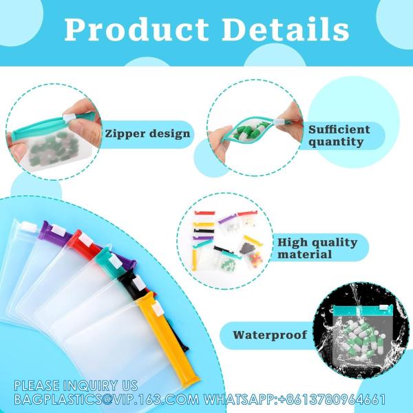 Zippered Pill Pouch Reusable Pill Pouch Bags Storage Pouches With Slide Lock Pill Bags Small Portable Pill Baggies
