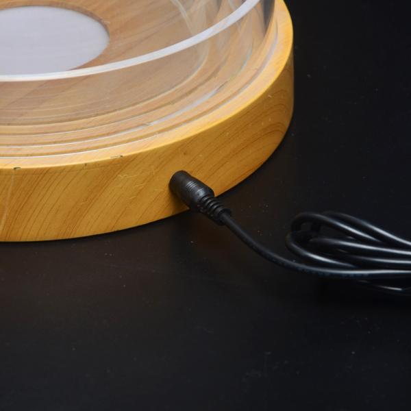 Wooden Base 20cm Acrylic Led Liquor Bottle Display Shelf