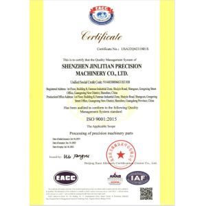 Shenzhen Jinlitian Precision Machinery Co., Ltd. Certifications