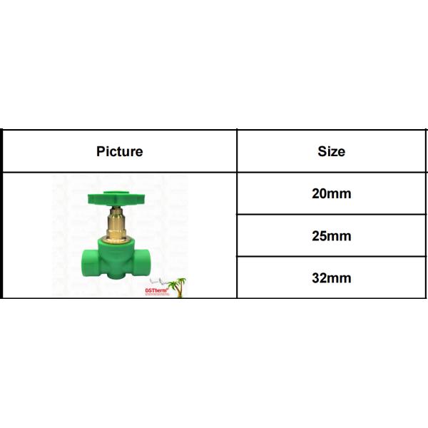Water Supplying Ppr Gate Valve Soft Seal Type Plastic PPR Concealed Valve Ppr Gate Valve
