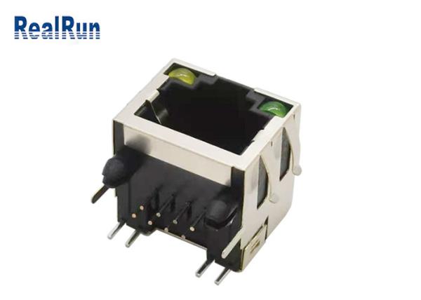 Cheap PA6T PBT RJ45 Female Connector Socket Elastic Shell Shield for sale
