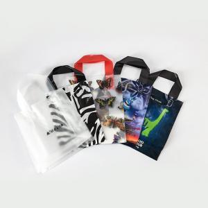 China Biodegradable 40 micron Custom Plastic Shopping Bag With Loop Handle on sale