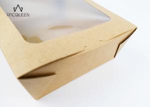 Cardboard Paper Recyclable To Go Containers 26oz / 32oz With Transparent Window