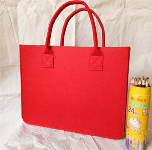 China Wholesale eco promotional custom hand made polyester felt carry shopping tote gift bag woman on sale