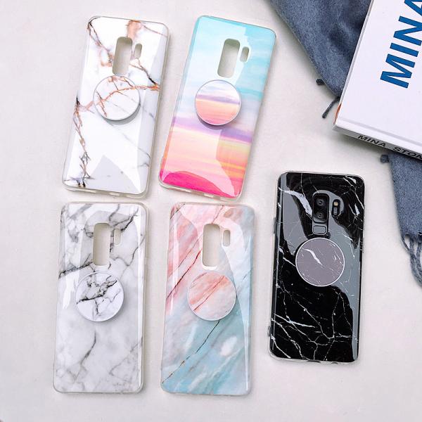 Samsung & Huawei TPU marble case with holder, Samsung S7 edge TPU marble case with holder, Samsung Note 8 case