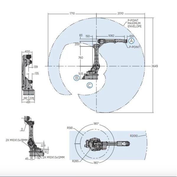 Industrial Welding Robot Arm YASKAWA AR2010 12kg With Linear Tracker For ARC Welder