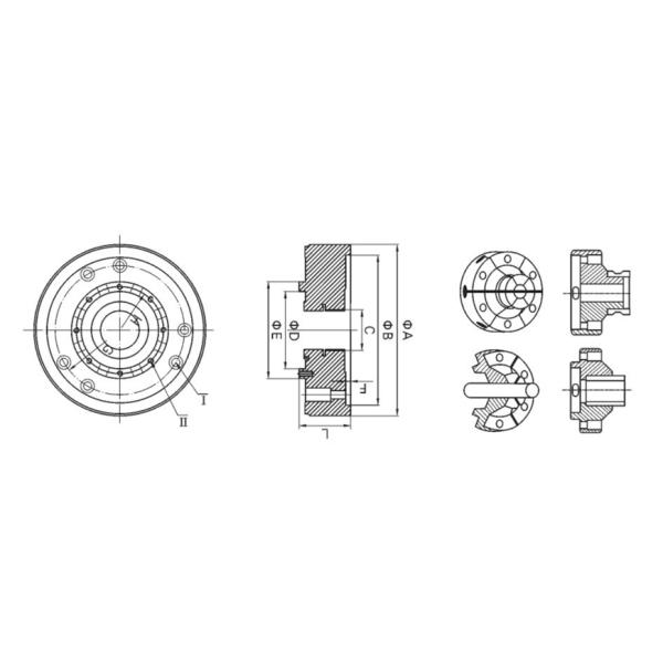 JPD Passive Ultra Precision Diaphragm Chuck Rear Drive Type Forged