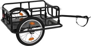 China Foldable Bike Cargo Trailer with Bike Hitch, Bicycle Wagon Trailer with 16 Wheels & Reflectors, Large Loading on sale
