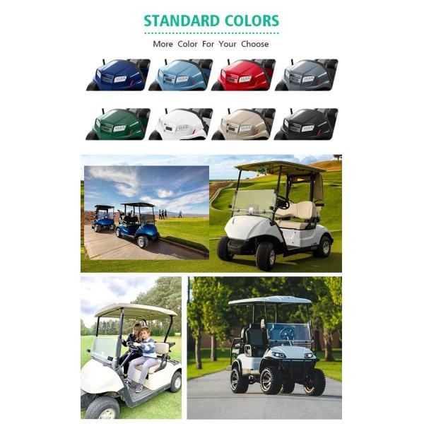 4 6 Seater Lithium Ion EV Global Golf Carts With 40 Mph Power Steering Foldable Seat LCD Headlight LED Screen