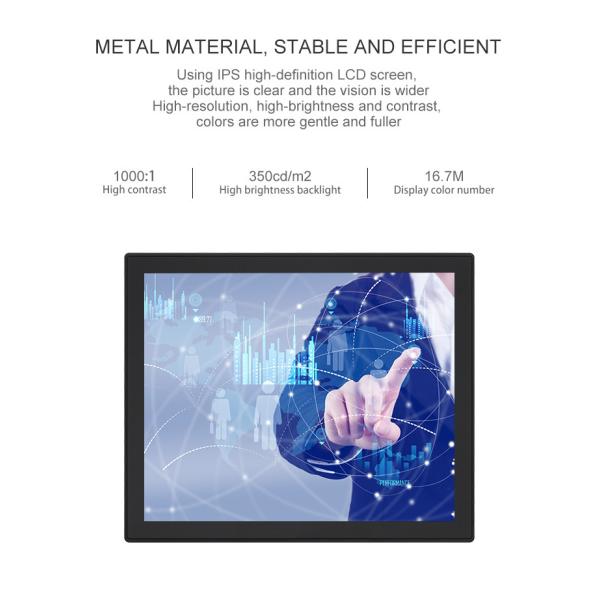 Cash Resistor Capacitor Embedded Fanless Industrial Touch Panel Pc Monitor