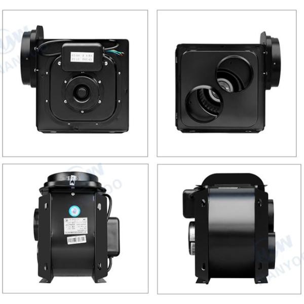 Black Metal Mini Multi Inlet 45W 200cmh Inline Duct Fan