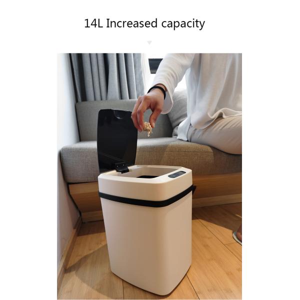 Living Room Bathroom Household Mute Power Saving Button Version Large Screen Trash Can 14L Trash Can