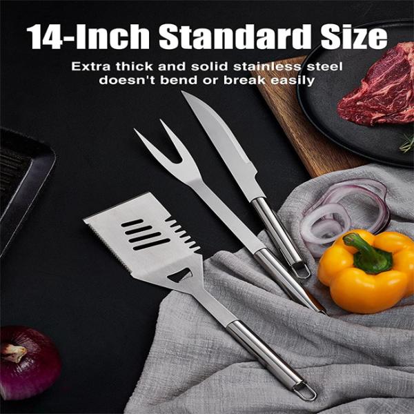 Stainless Steel BBQ Utensil Set FDA Available For Multiapplication