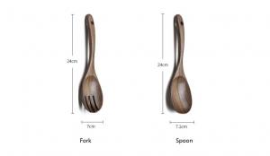 Best Polished Shovel Spoon And Fork Set Household Log Black Walnut Kitchen Utensils wholesale