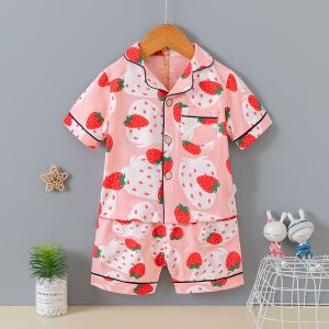 Best Children Cardigan Pajama Set Summer Thin Air Conditioning Suit wholesale