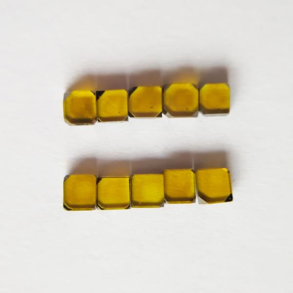 Lab Grown Synthetic Yellow Diamond Hpht Mono Diamond Plates 3*3*0.3mm