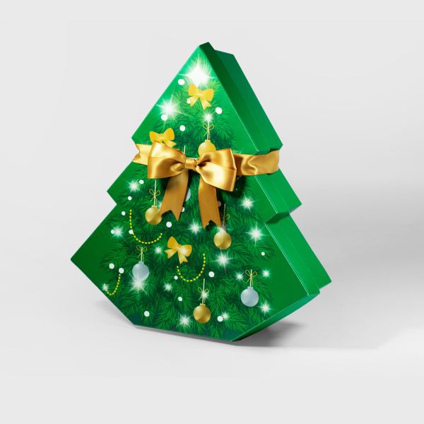 Christmas Tree Shape Rigid Packaging Box OEM And ODM One-stop Service Lid And Base Box Custom Printed Rigid Packaging Box Options