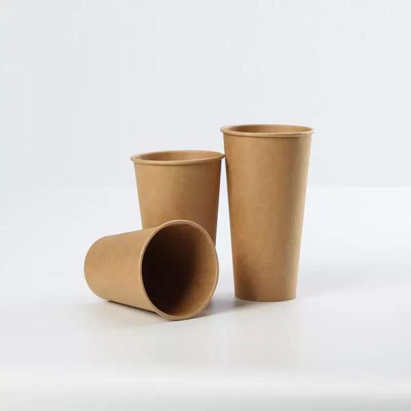 Kraft PE Coating Disposable Bio-Degradable Paper Coffee Cups For Hot Drinking