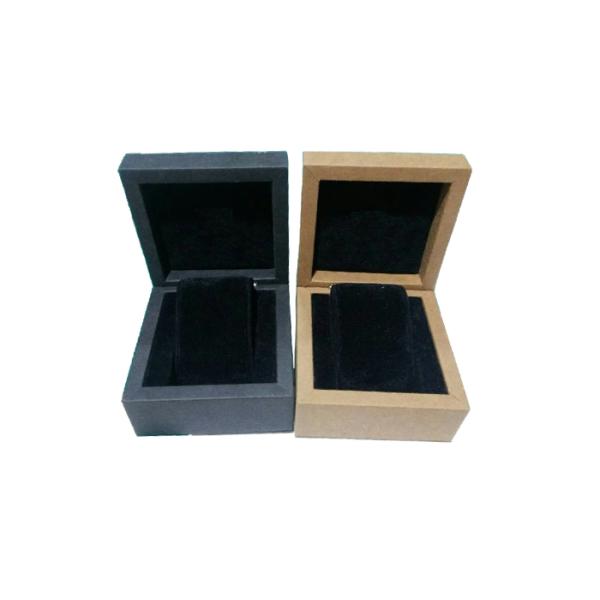Elegant Kraft Recycle Paper Gift Case Box Black Wrist Watch Box