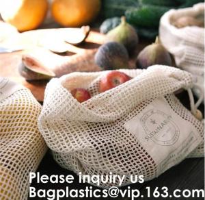 Best Bulk Cheap Shopping Mesh Cotton Bag for Fruits Vegetable Grocery Shopping Mesh Net Braided Bags Pure Organic Cotton Eco wholesale