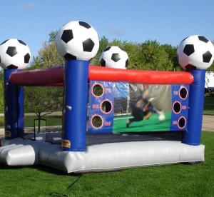 Best Kids Sport Game Soccer Blow Up Bounce Houses With Safety Net wholesale