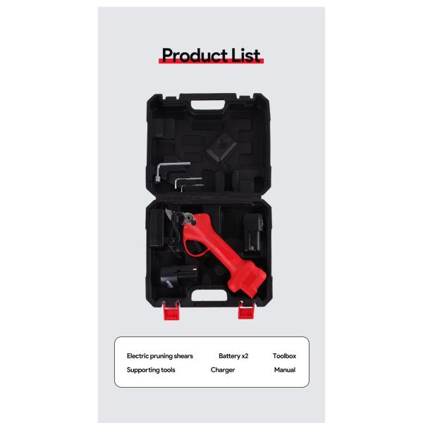 25mm New Design Electric Li-Battery Pruning Electric Scissors Tree Pruner Shears With Shear Diameter For Sale