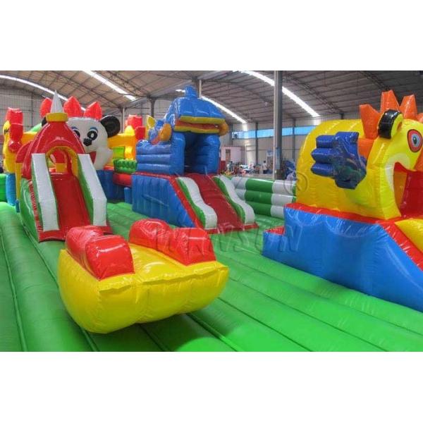 Durable Inflatable Fun City / Bouncy Castle Playground For Kindergarten