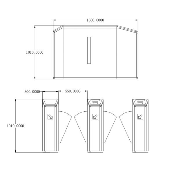 Smart Fingerprint Access Control Flap Turnstile Entrance Pedestrian Turnstile