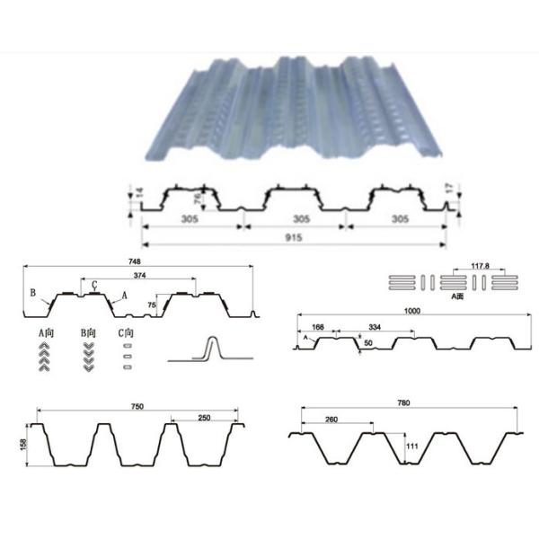 Floor Galvanized Steel Decking Panel Roll Forming Machine PLC Control System