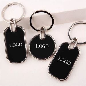 Best Customized Plain Metal Keyrings Silver Engravable Key Chains Embossed wholesale