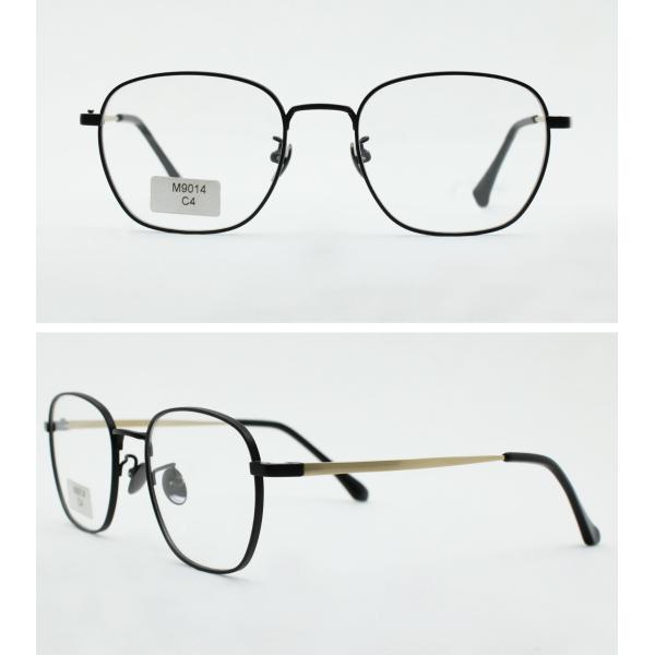 Classic Retro Black Gold Eyeglasses in Pure Titanium Highend Finished Frames for Unisex Reading Business Eye Protection