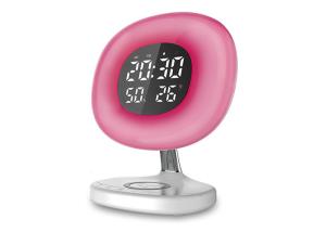 China Wireless Charging LED Night Lamp DC 5V 1A Power With Wake Up Alarm Clock on sale