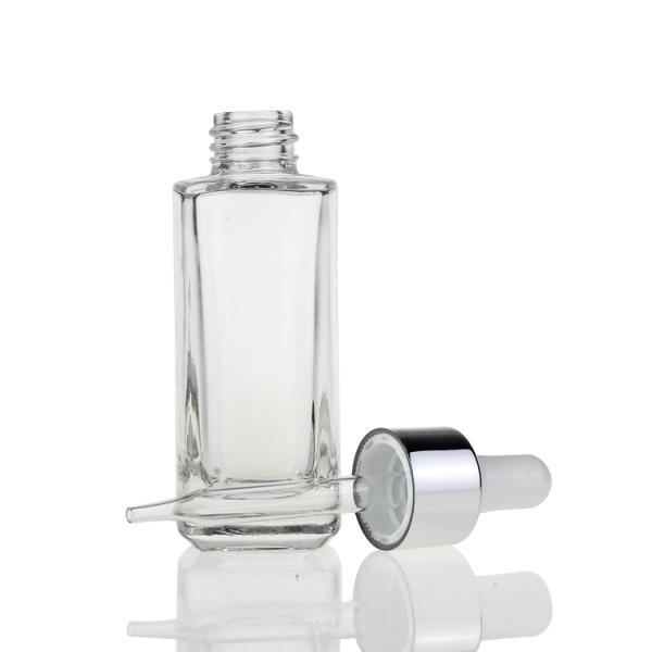Wholesale 35 Ml Clear Glass Serum Bottles Square Essence Bottles With Good Price S014