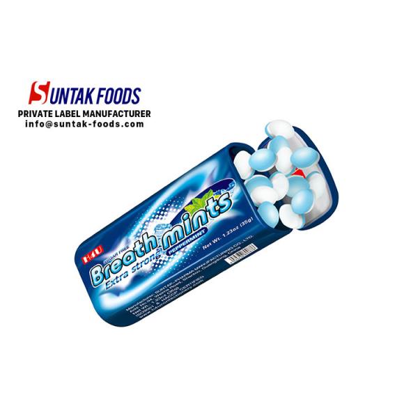 Sugar Free Refreshing Peppermint Hard Candy , Blue Mint Hard Candy Oval Shaped