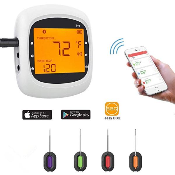 Large LCD Wireless Bluetooth Food Thermometer , Wifi Cooking Thermometer For Kitchen Cooking