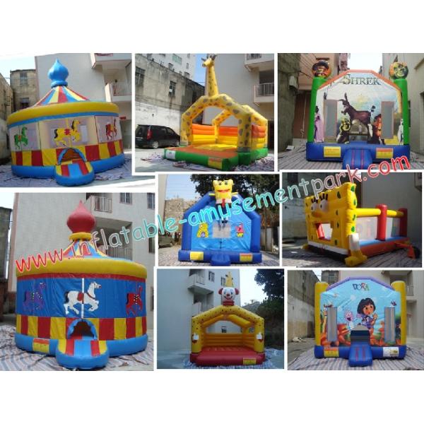 Outdoor PVC Commercial Bouncy Castles With Slide , Inflatable Bouncer