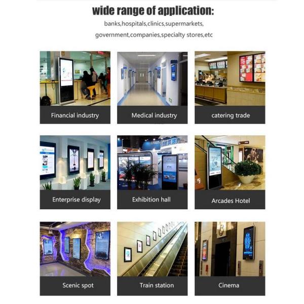 Ultra Thin LCD Digital Signage Display , 49" Multi Touch Kiosk With Lock