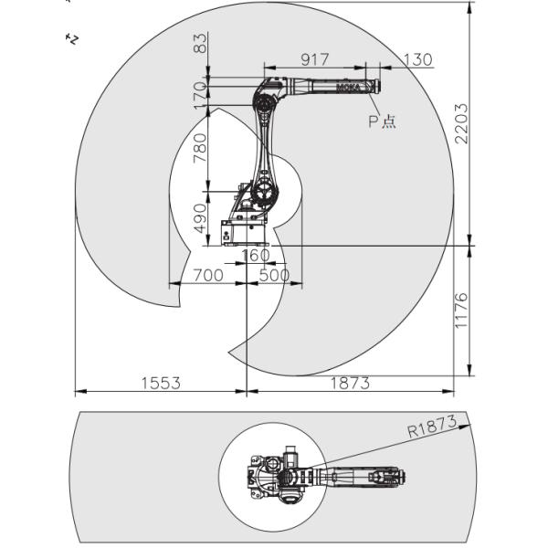 General Industrial Robots In Loading Spraying Handling Cutting Model T-MB35-1870 With 35kg Payload And 1870mm Reach