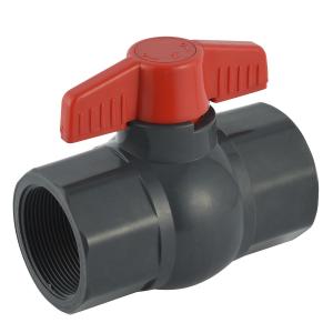 Best US 0/Piece PVC Red Handle Material Black Octangle Male and Female Threaded Ball Valve wholesale