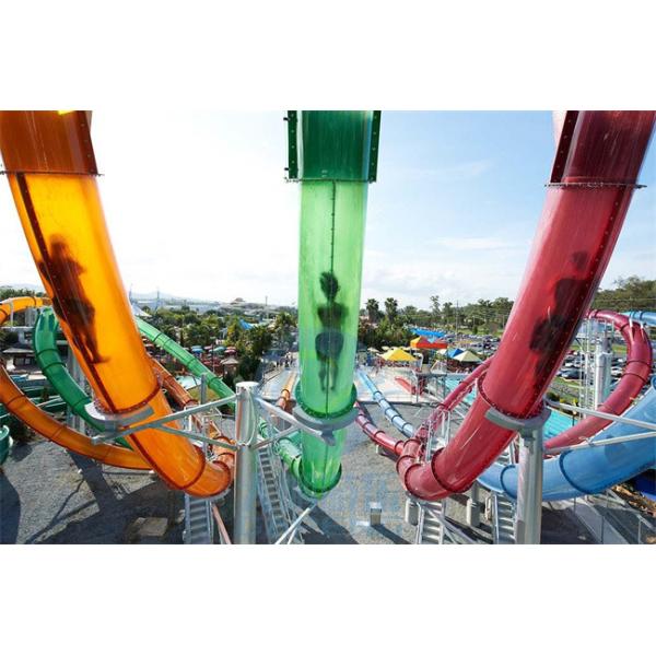 4 Lanes Extreme Aqualoop Water Slide Translucent Looping Water Slides