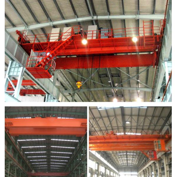 Steel Hook Double Girder Overhead Crane Three Phase QD Type Low Noise Smooth Starting