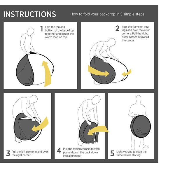 Double Sided Collapsible Muslin Backdrop Reflector Photo Backdrop for Photography