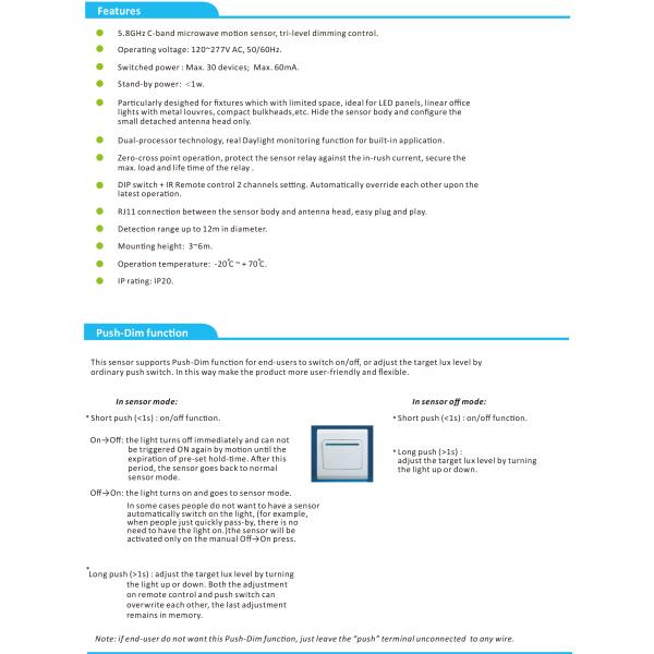 DALI Motion Sensor 220~240V AC HNS205 DALI Independent Version